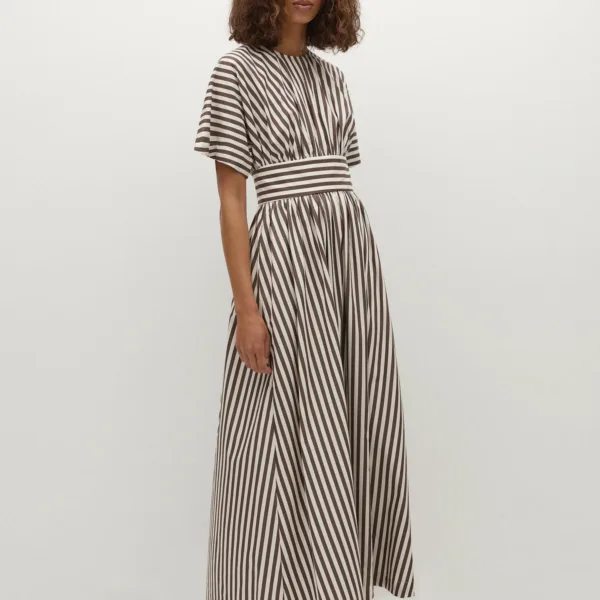 Oda Maxi Dress Norway Stripe Espresso