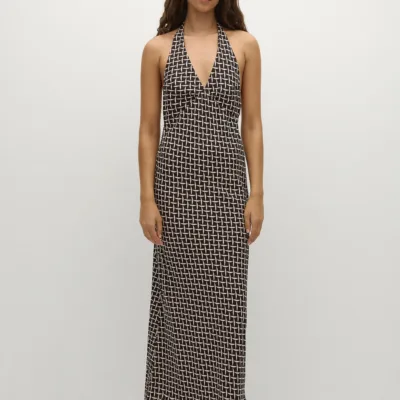 Soame Maxi Dress Espresso Geo