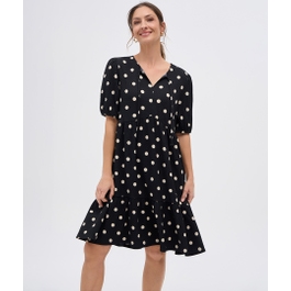 Textured Knit Print Dress