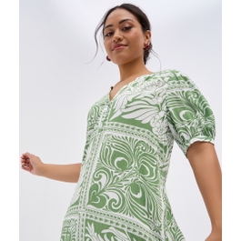Textured Print Dress