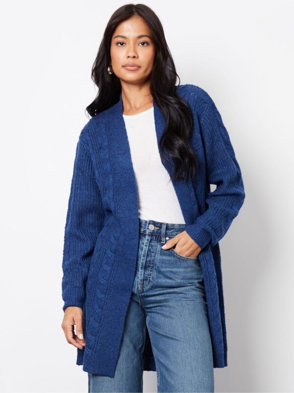Threadbare Blue Ladies Rozanna Cable Detail Cardigan