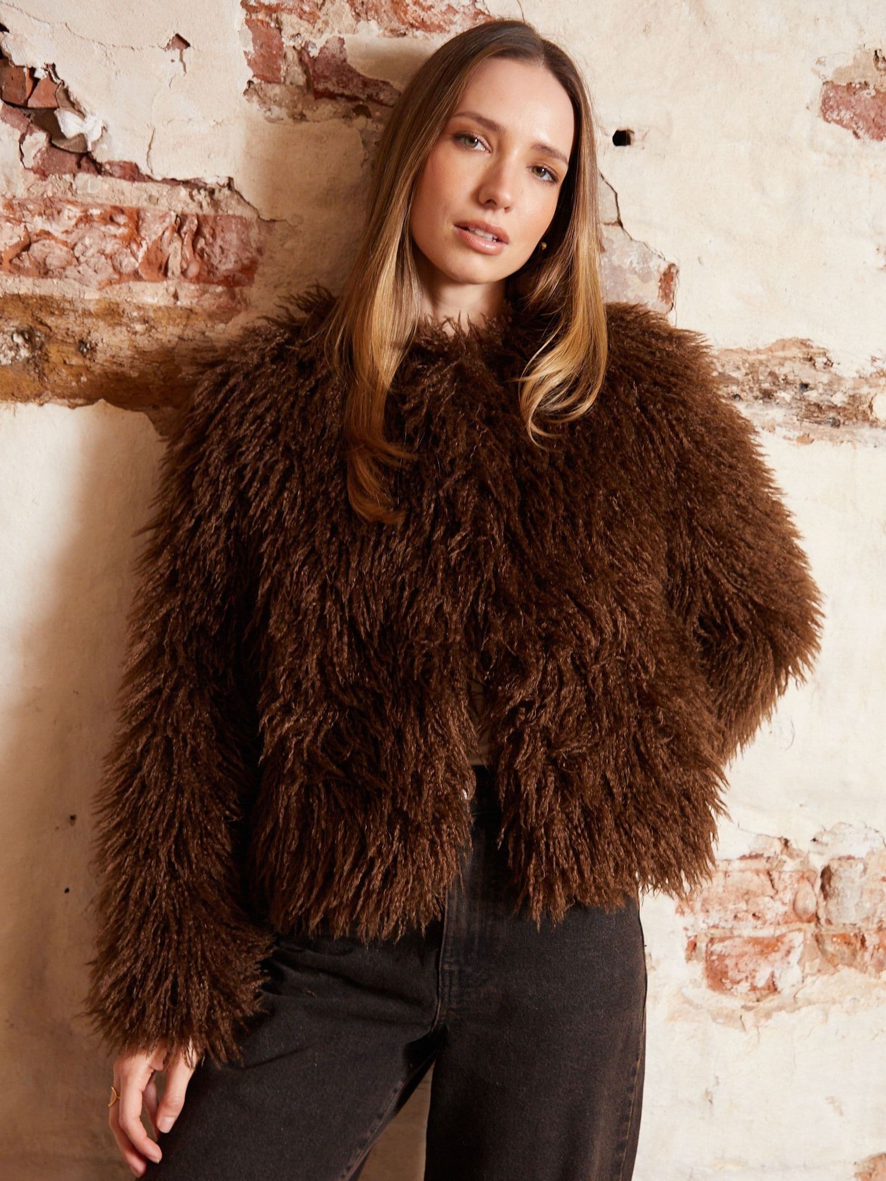 Threadbare Chocolate Brown Mongolian Faux Fur Coat Threadbare Chocolate Brown Mongolian Faux Fur Coat