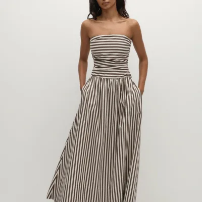 Vera Maxi Dress Norway Stripe Espresso