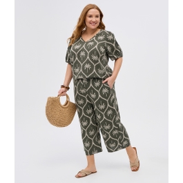 Viscose/Linen Printed Pant
