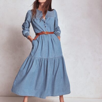 Boden Cecily Denim Midi Dress