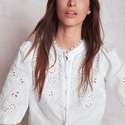 Boden Alicia Cutwork Linen Top