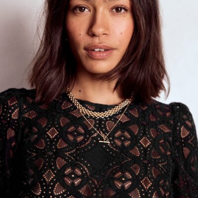 Boden Lace Crew Neck Top