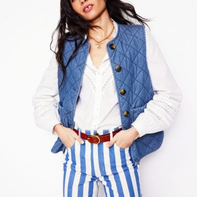 Boden Denim Quilted Gilet