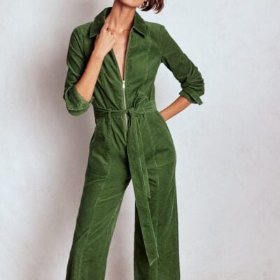 Boden Zip Up Cord LS Jumpsuit