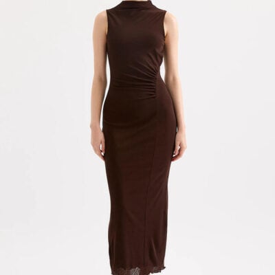 Nude Lucy Winston Mesh Maxi Dress Raisin