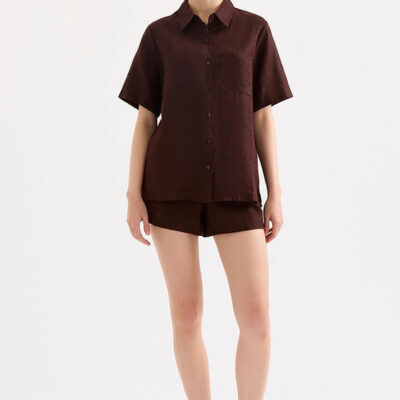 Nude Lucy Blake Linen Short Raisin