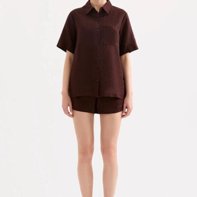 Nude Lucy Blake Linen Shirt Raisin