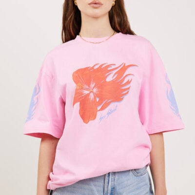 Sea Street Flaming Hibiscus Relaxed T-Shirt Pink