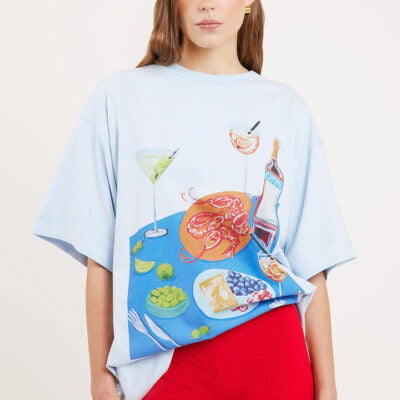 Liido Tablescape Oversized Tee Baby Blue