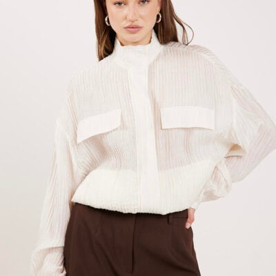 Ode Hayes Textured Bomber Cream