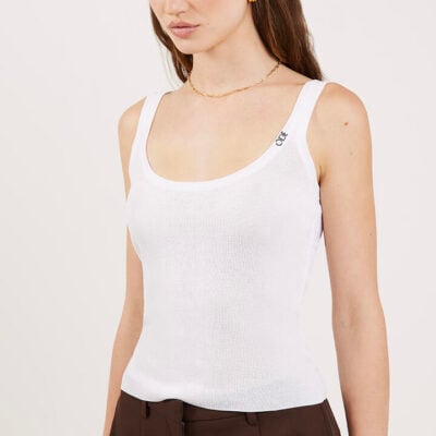 Ode Sydney Knit Tank Bright White