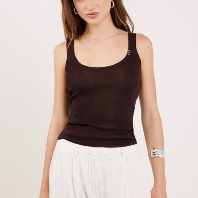Ode Sydney Knit Tank Walnut
