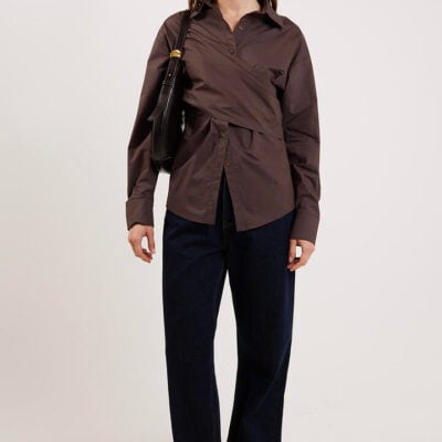 Ode Taylor Wrap Shirt Walnut