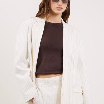Ode Glane Single Breasted Blazer Soft White