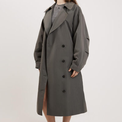 Felle Trench Coat Sage Grey