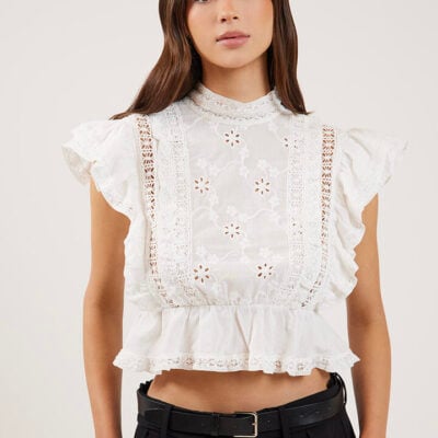Felle Broderie Blouse Chalk