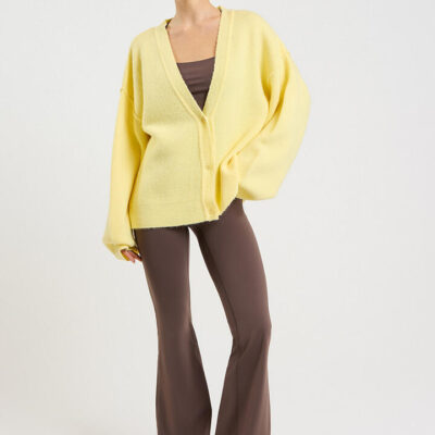 Stylerunner Cher Oversized Knit Cardigan Sunshine