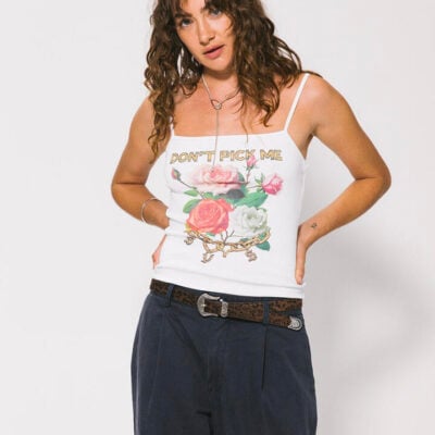 Something Very Special Dont Pick Me Rib Tank Vintage White
