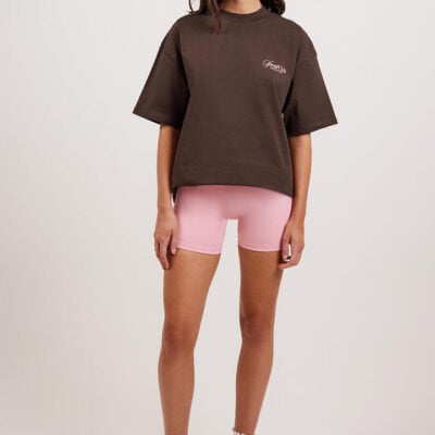 Leelo Active Sports Club T-Shirt Dark Chocolate/Peony