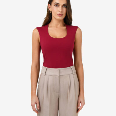 FORCAST Soho Scoop Neck Top