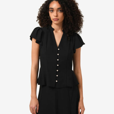 FORCAST Carissa Gathered Sleeve Top