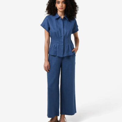 FORCAST Ami Linen Elastic Back Pants