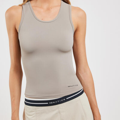 P.E Nation Foundation Scoop Tank Moon Grey