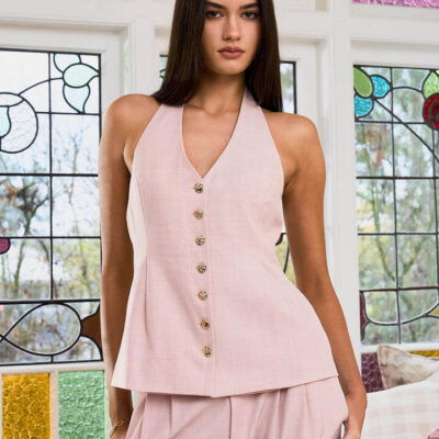 FORCAST Lola Halter Neck Peplum Vest
