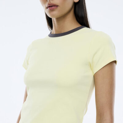 Ena Pelly Rory Contrast Baby Tee Panna Cotta