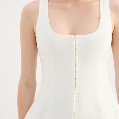 Nude Lucy Quinn Linen Vest White