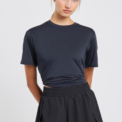Stylerunner Tie Back Running Tee Onyx