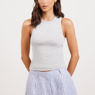 Ode Lyle Racer Tank Grey Marle