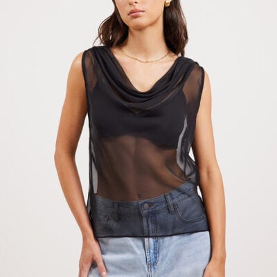 Ode Rio Sheer Asymmetric Top Onyx