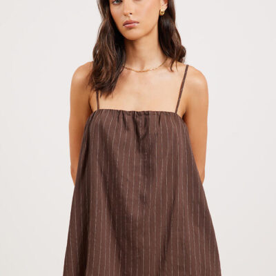 Ode Brisa Tunic Top Wide Walnut Stripe