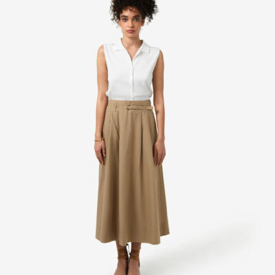 FORCAST Willow Cotton Belted Skirt