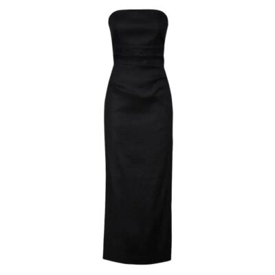 David Lawrence Arwen Strapless Linen Dress