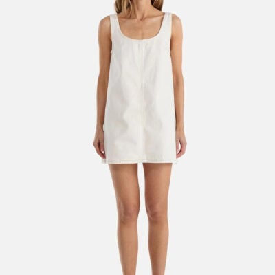 Ena Pelly Amelie Denim Mini Dress White