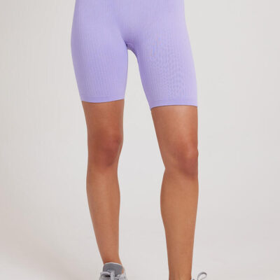 Aimn Ribbed Seamless Biker Short Lavande