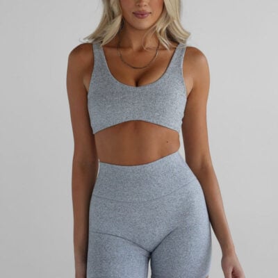 Classic Essentials Crop - Marl Grey