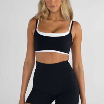 Double Layer Crop - Black