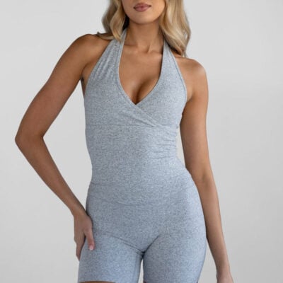 Halter Neck Tank - Marl Grey
