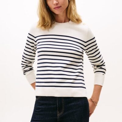 Jersey Gold-Tone Button Jumper