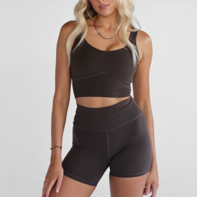 Mocha Luxe Longline Crop