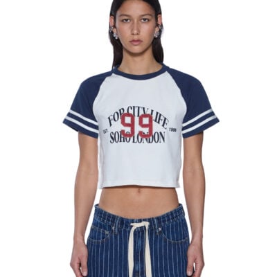 RAGLAN BOXY SS TEE VINTAGE WHITE/NAVY