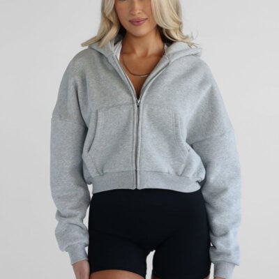 Zip Hoodie - Heather Grey